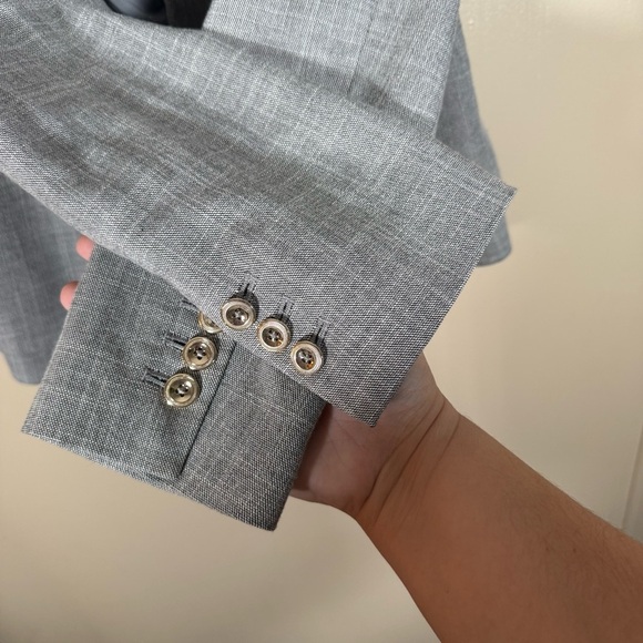 White House Black Market old money Blazer Jacket Grey Size 8 - Picture 5 of 9